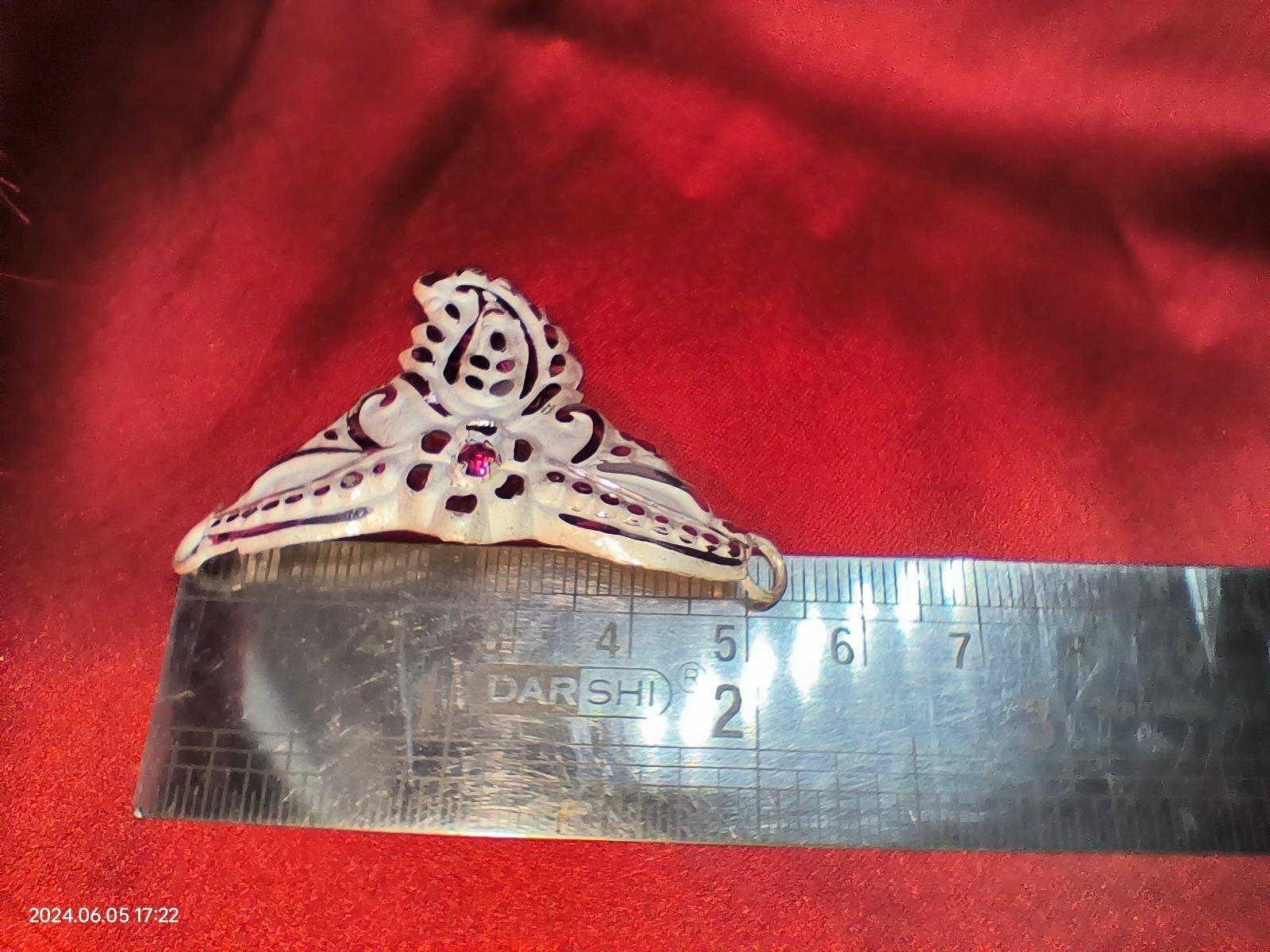 Gahenaz Silver 2-inch Traditional Silver Mukut/Crown for 3-4size Deity/Idol / Dev-Devi view 2