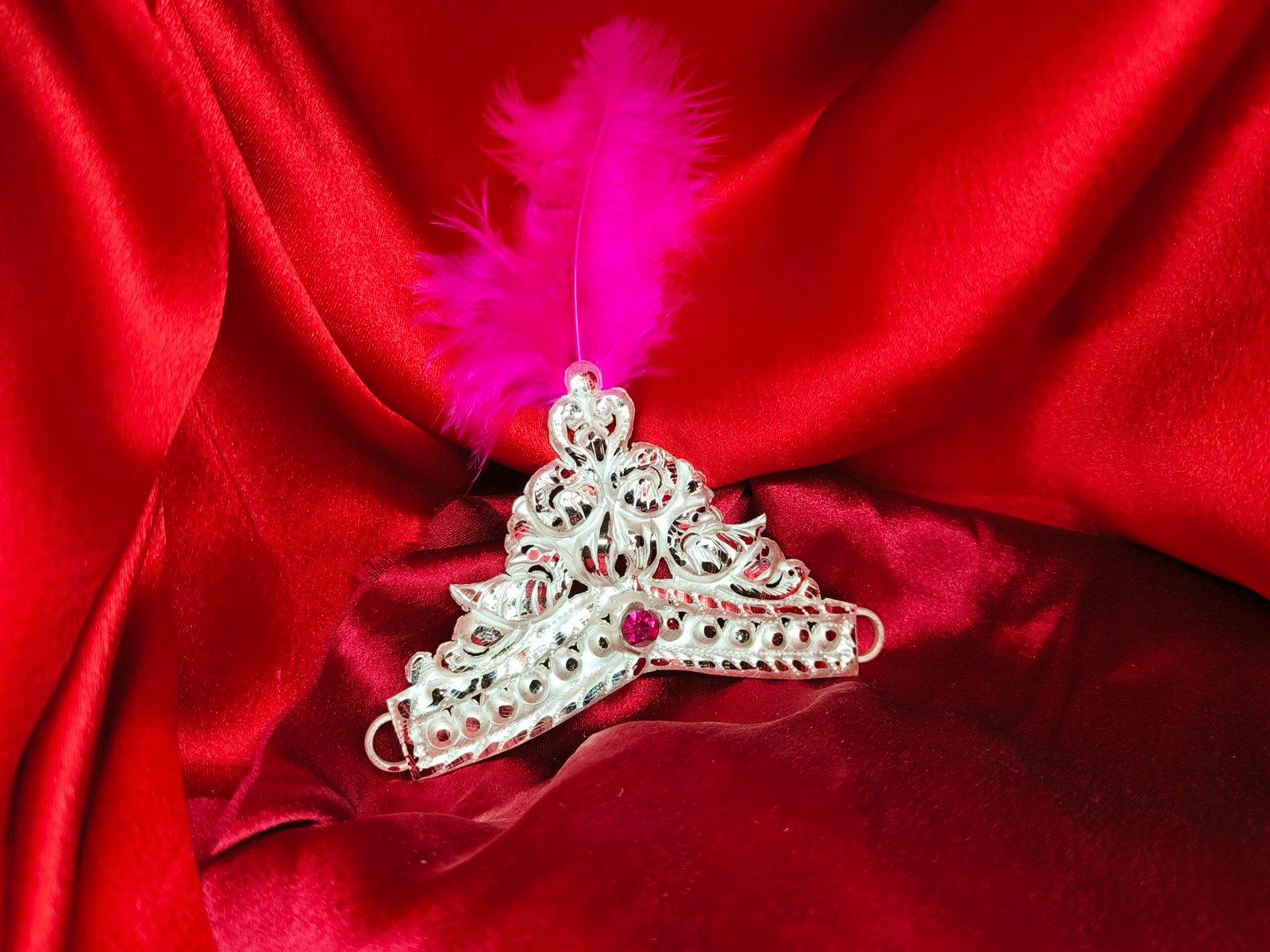 Gahenaz Silver 4-inch Traditional Silver Mukut/Crown for Deity/Idol / Dev-Devi/ Bride view 6