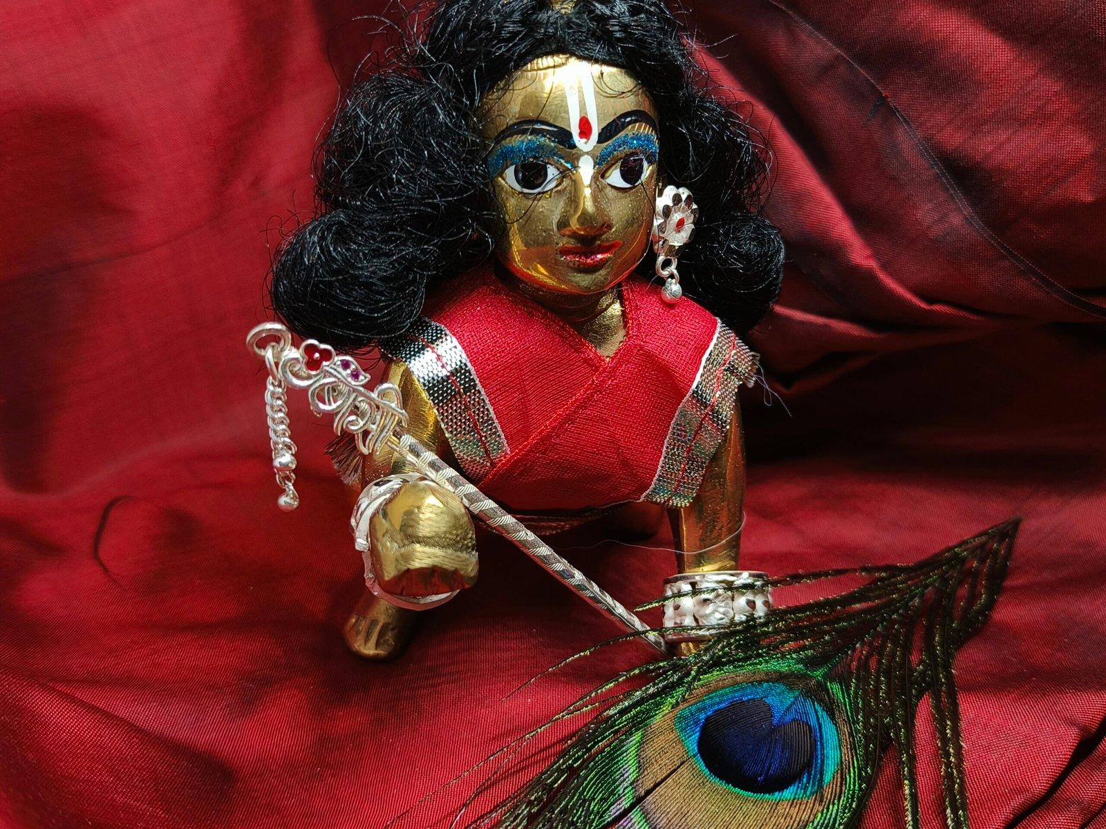 Gahenaz Silver Bangshi Flute 3.5inch / Bashi for Laddu Gopal / Krishna / Kanha view 3