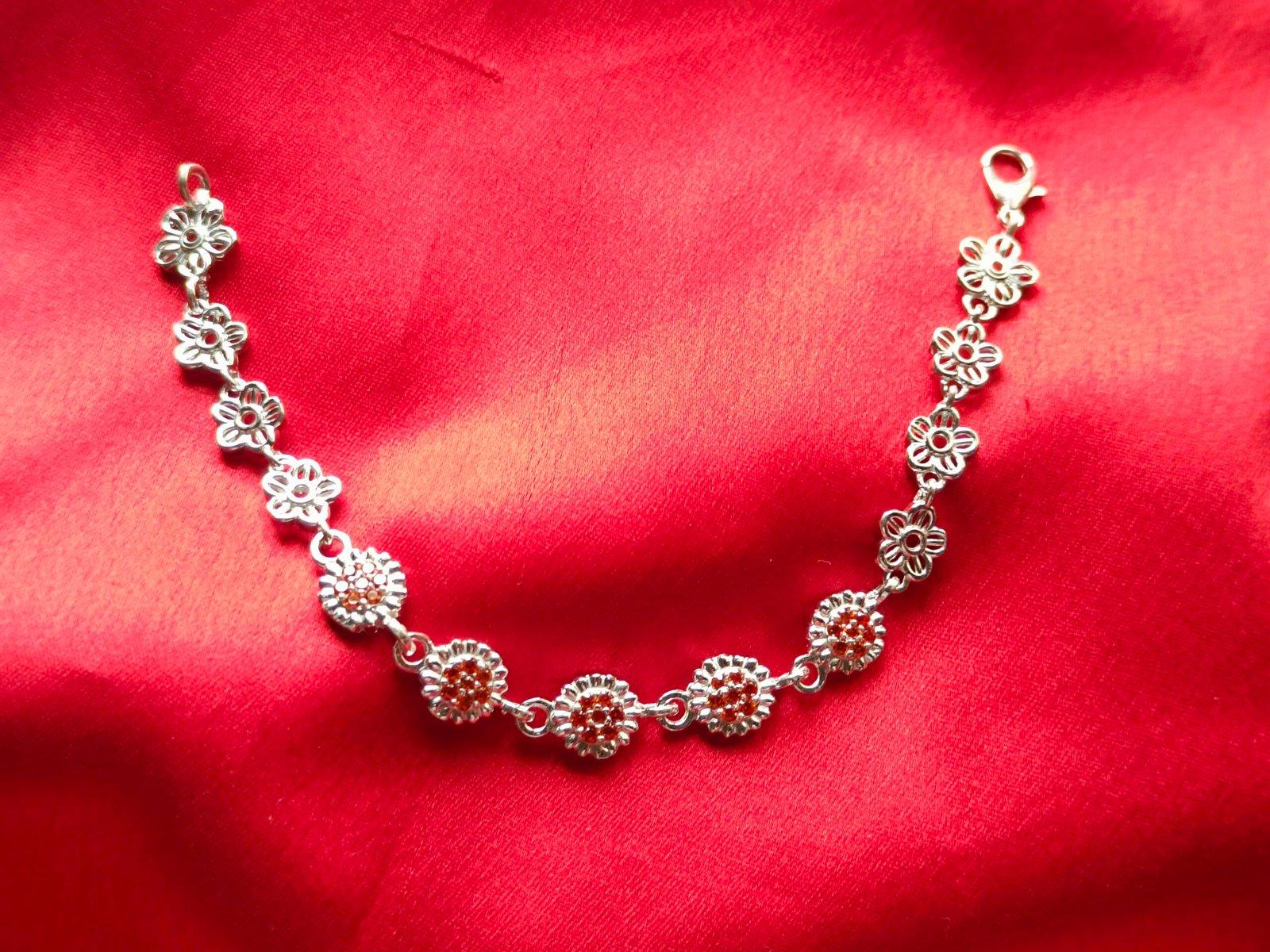 Gahenaz Silver Bracelet Rakhi Dahlia view 3