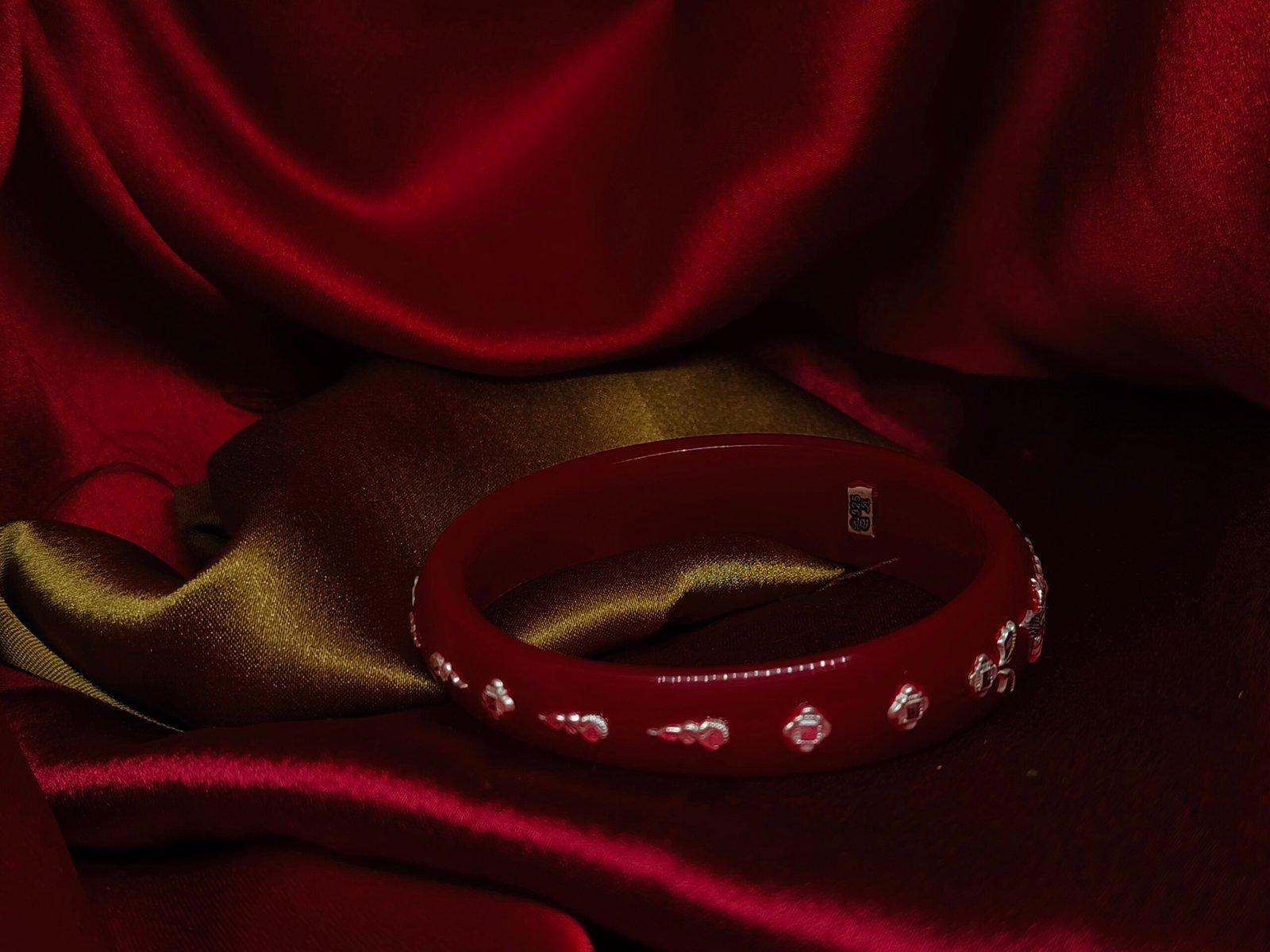 Gahenaz Silver Broad Bracelet Pola Pata Bahari Size 2.4 view 5