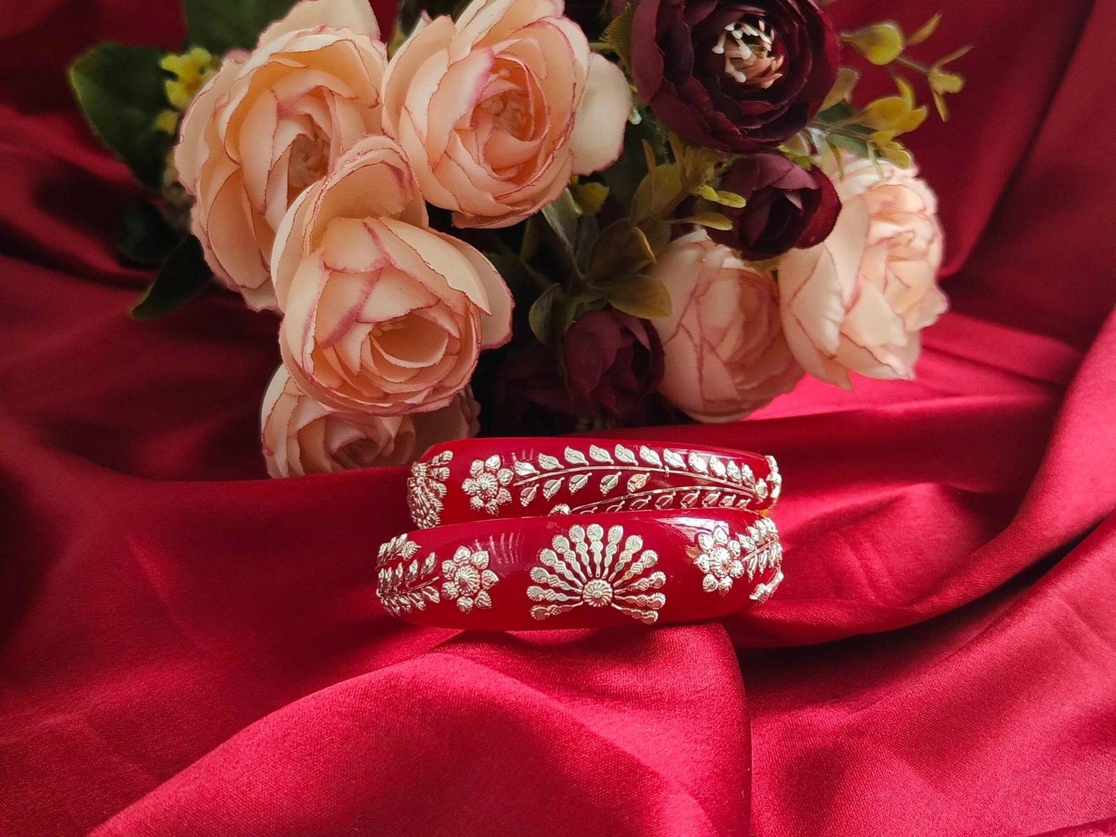 Gahenaz Silver Chandrima Pola Red Size 2.2 view 3