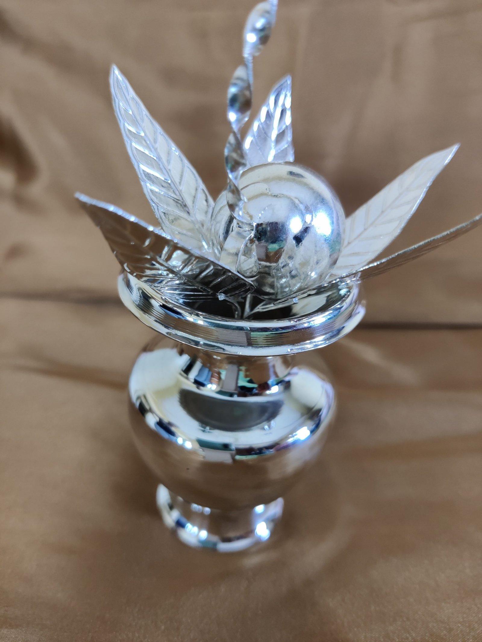 Gahenaz Silver Devi Ghot+ Mango Leaves+Green Coconut Set view 6