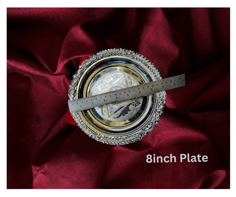 Gahenaz Silver Ethnic Naksha Thali / Plate / Thala view 4