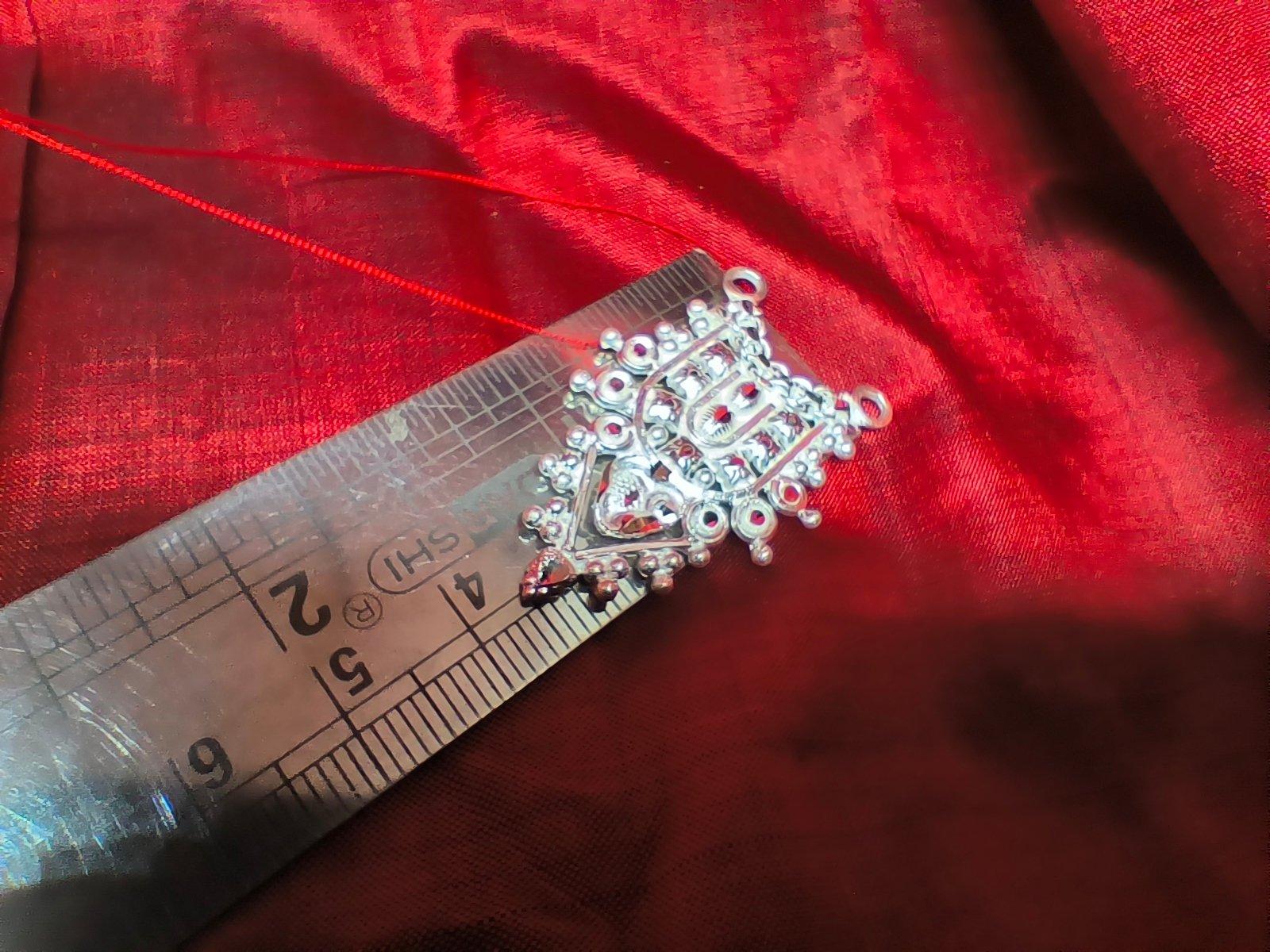 Gahenaz Silver Fancy Siring Necklace/ Bukpata / Kavasam for Idol view 4