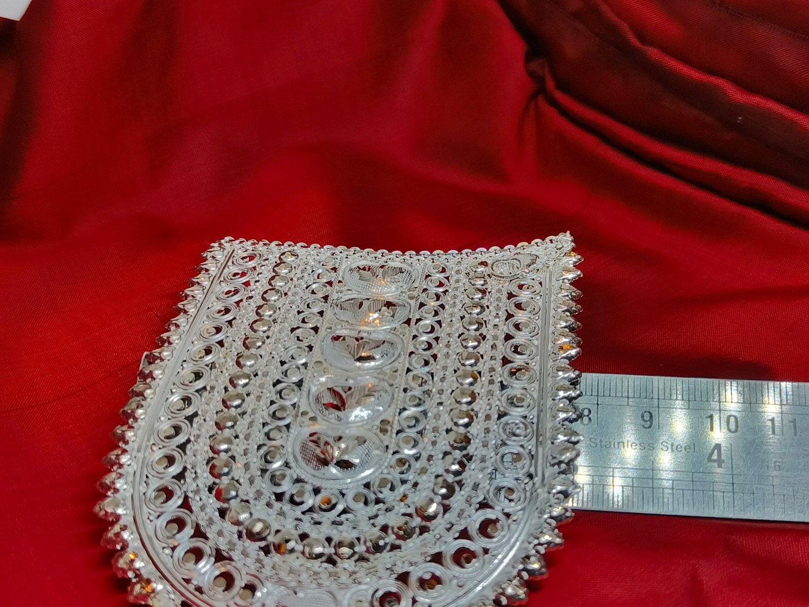 Gahenaz Silver Fancy Siring Necklace/ Bukpata / Kavasam for Idol view 6