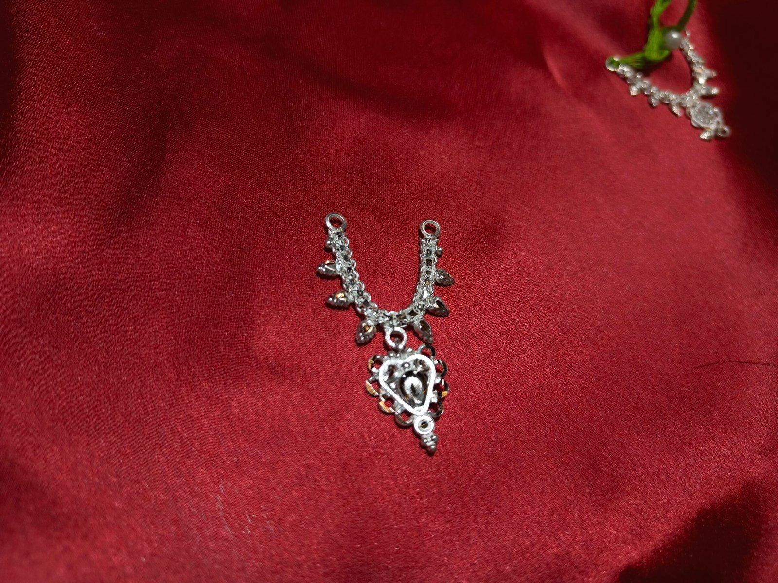 Gahenaz silver Idol Necklace for 0-2 size Goddess/ idol/ Ganapati 2inch view 5