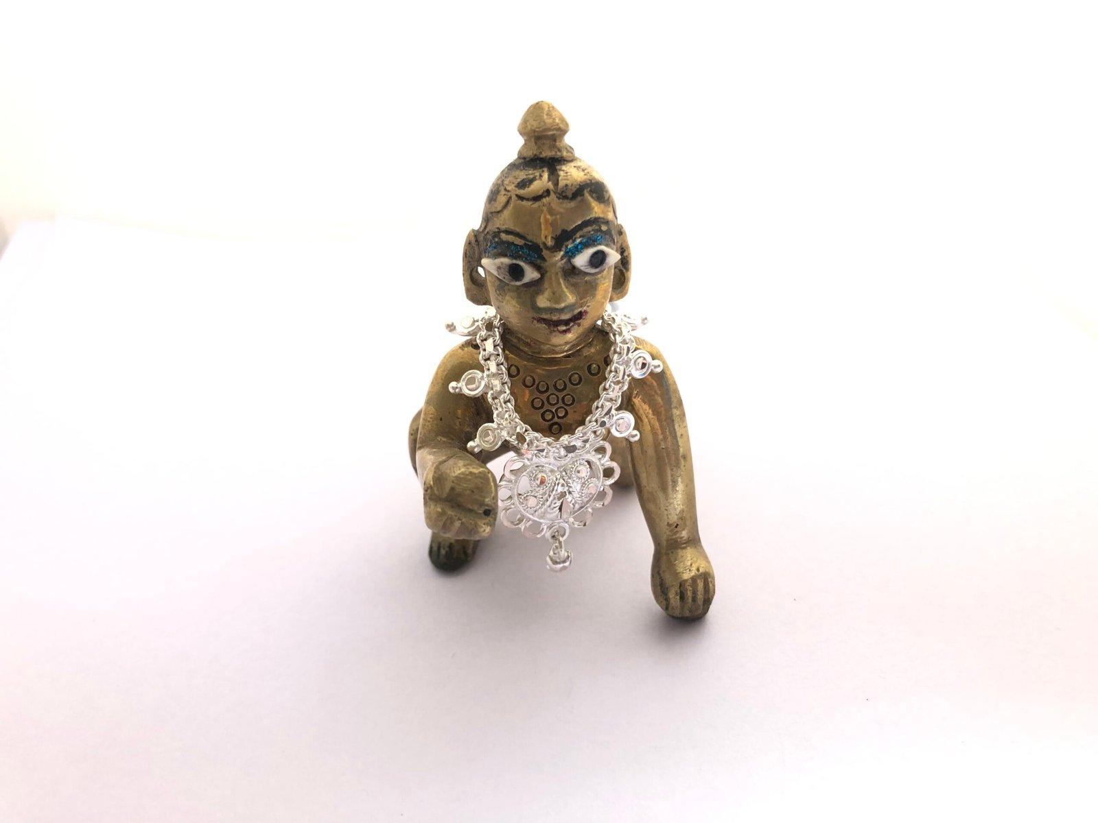 Gahenaz silver Idol Necklace for 0-2 size Goddess/ idol/ Ganapati 2inch view 6