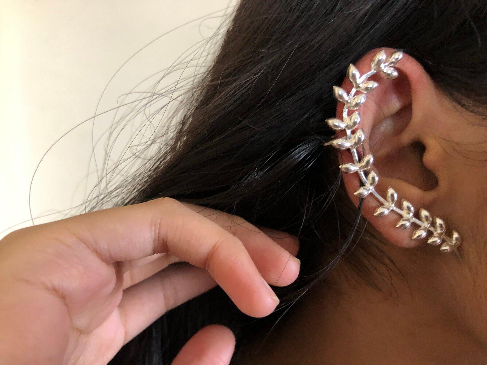Gahenaz Silver Intriguing Vine Ear top/Kaan view 3