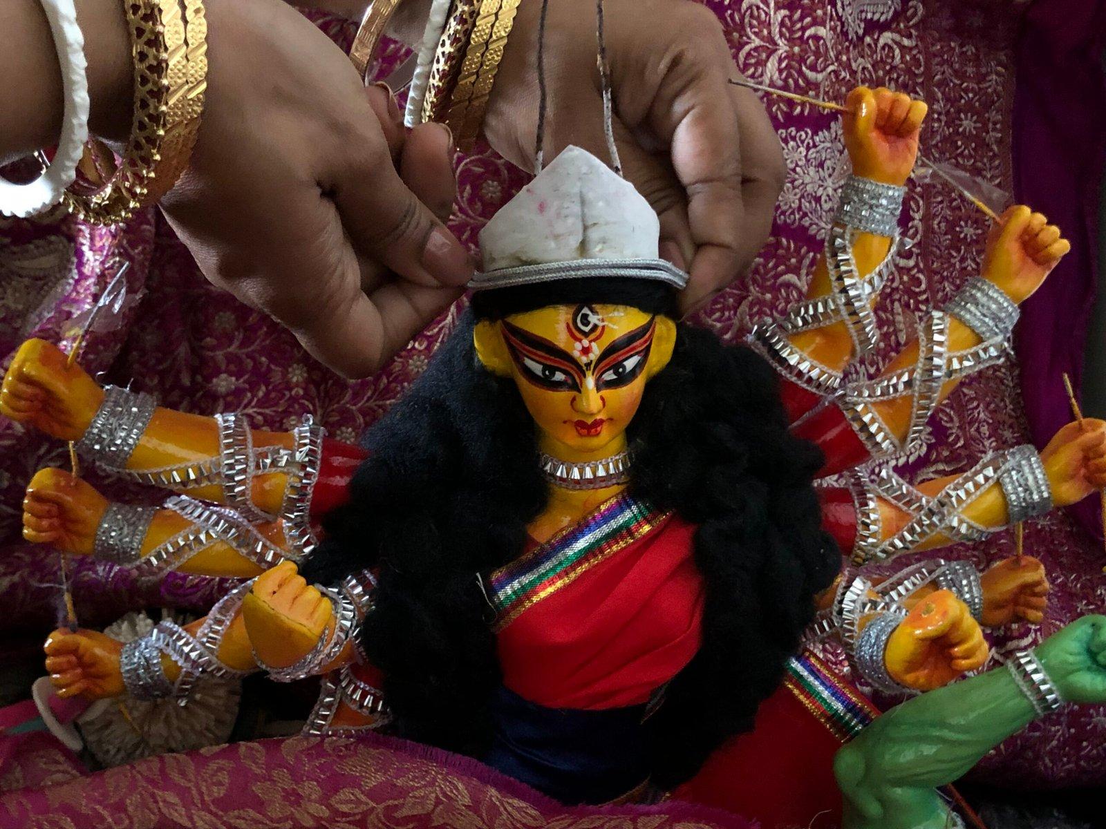 Gahenaz Silver Raj Mukut for Krishna/ Bal Gopal /Deity Crown view 4