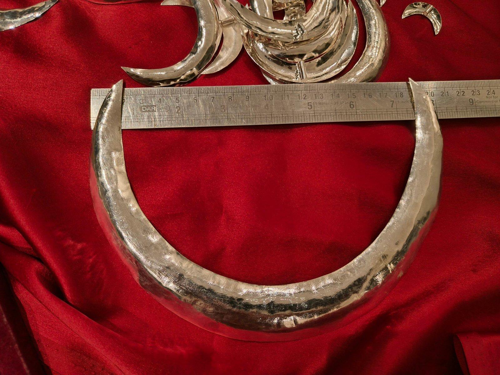 Gahenaz Silver Shivas head accessories Chand / Moon / Chad / Half moon view 6