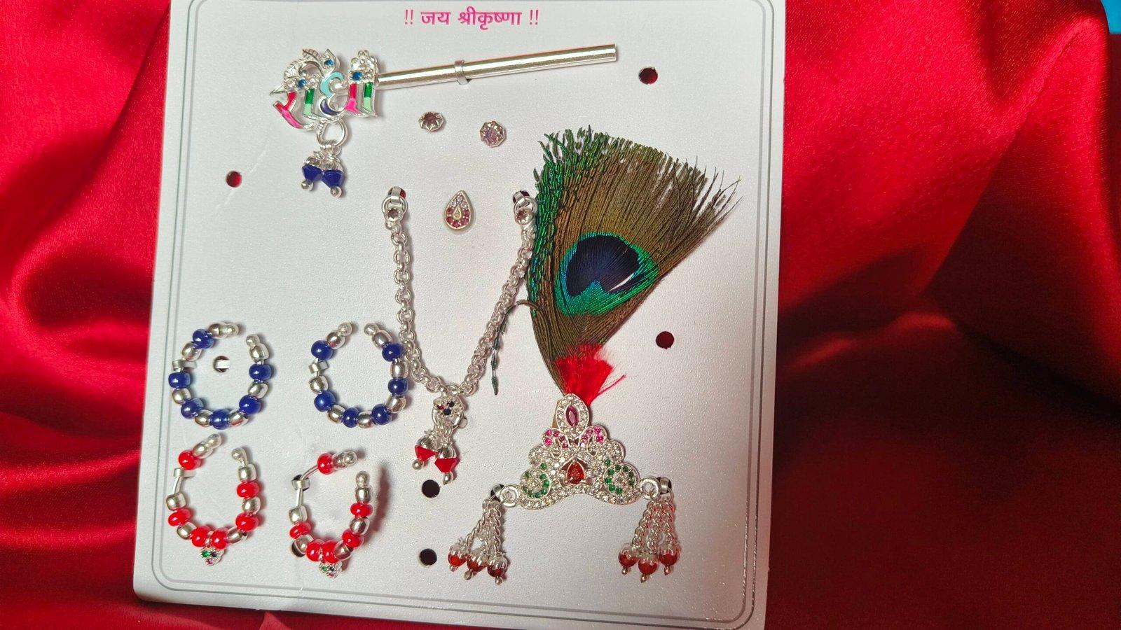 Krishna/ Laddu Gopal Jewellery set with Radha Flute view 3