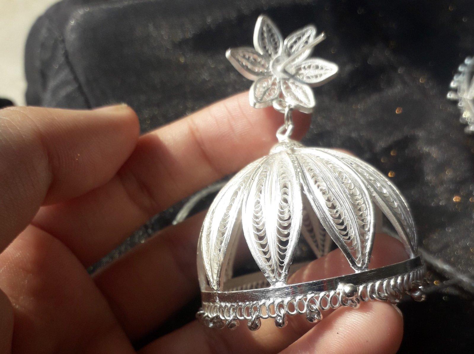 Lotus Jhumka/Hanging Earrings view 3