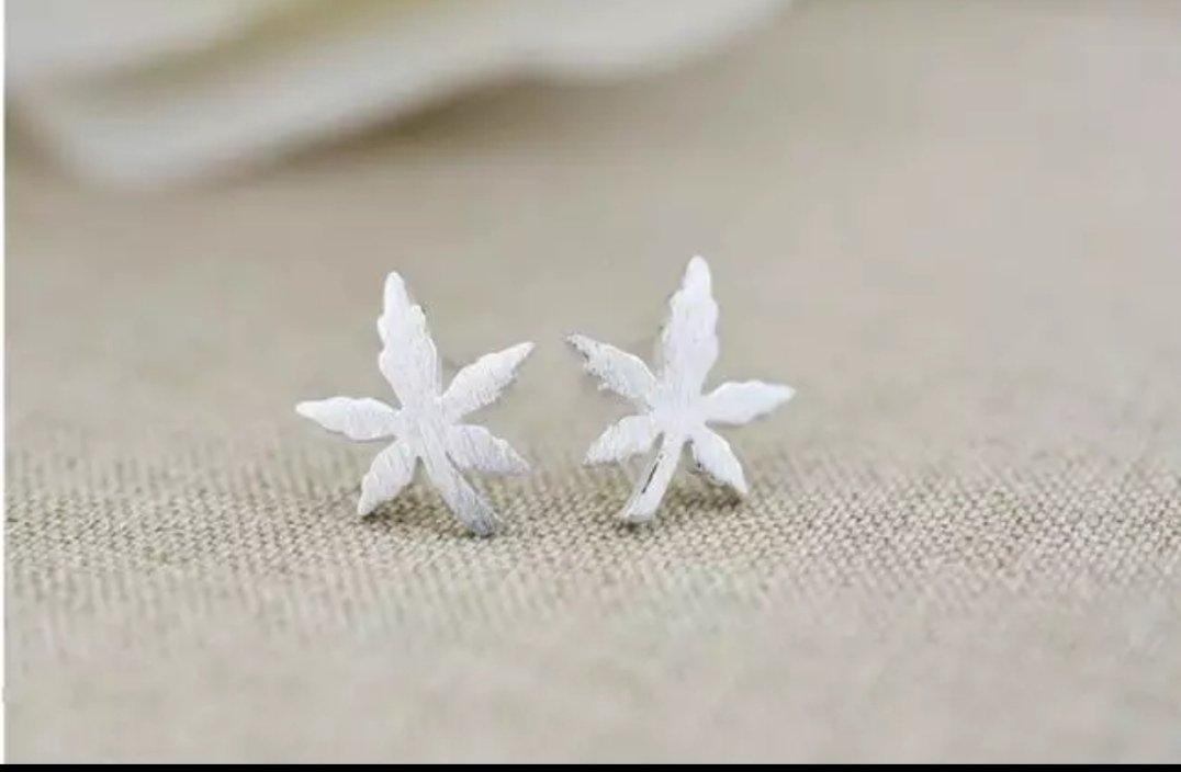 Maple Leaf Stud Earrings view 3