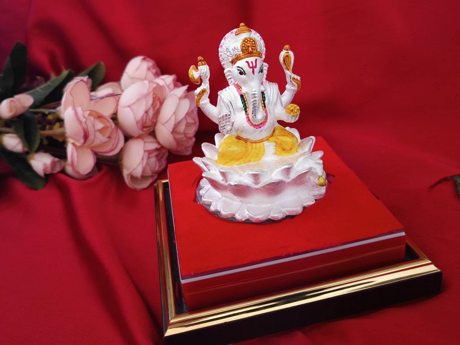 Meena Ganesh / Ganapati / Siddhivinayak sitting on a lotus view 1