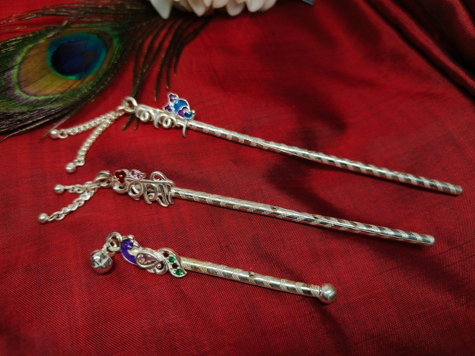 Peacock Bashi 2inch / Flute for Laddu Gopal / Kanha view 2