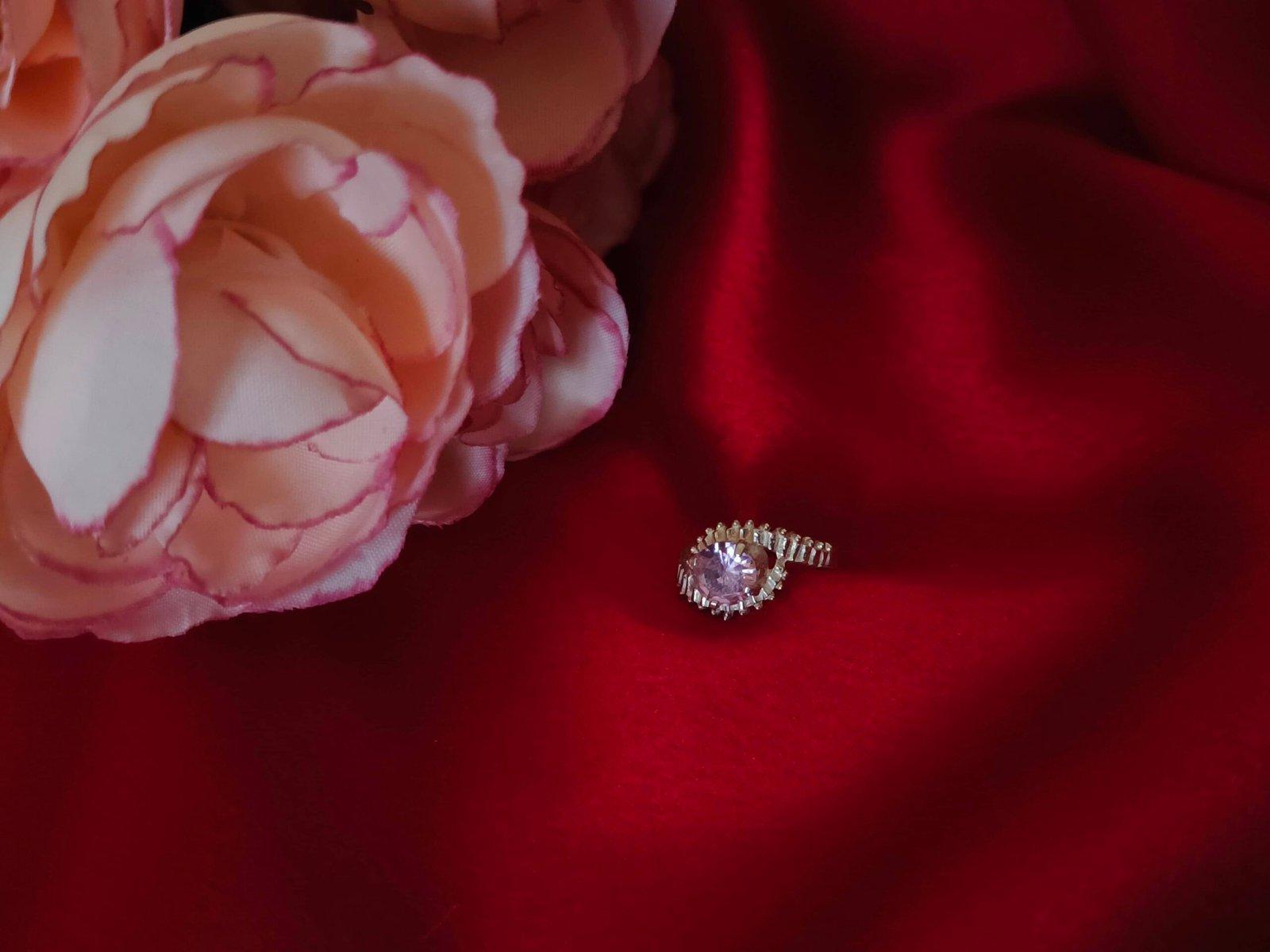 Pink Stone Fancy Baby Ring view 4