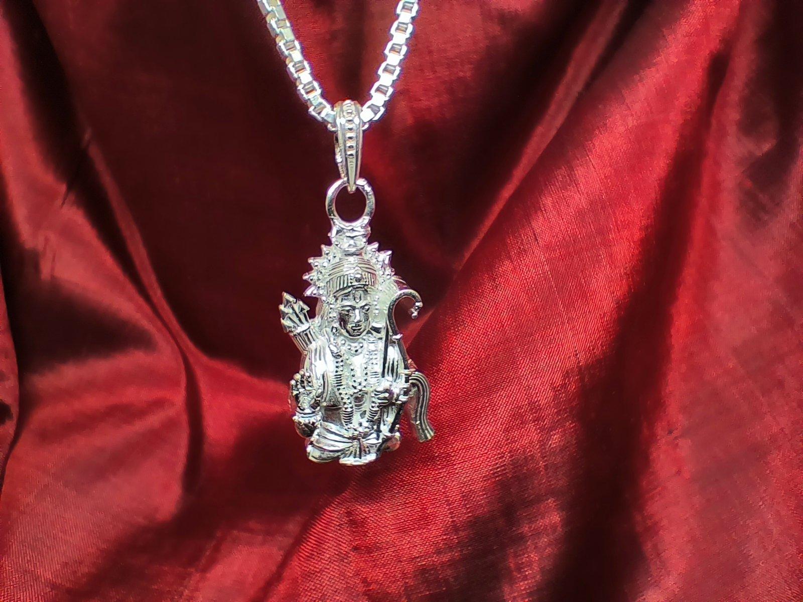 Pure Silver Bhagwan Shri Ram Locket for Good Health. view 2