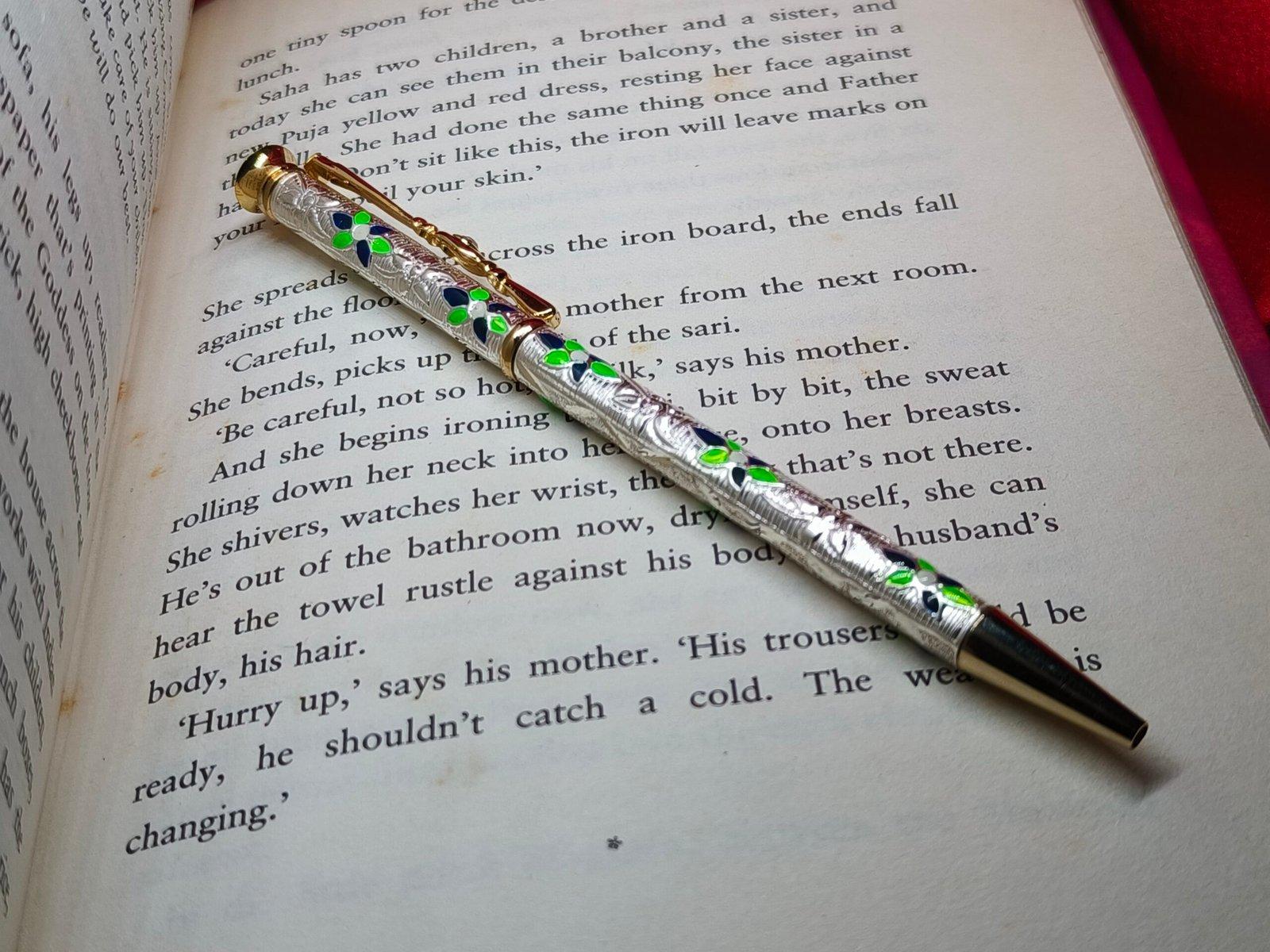 Pure Silver Meena Pen view 4