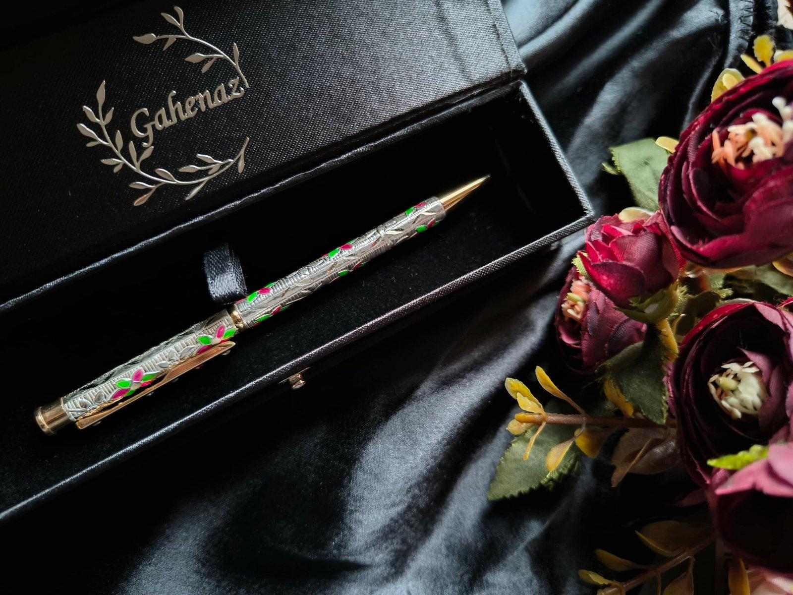 Pure Silver Meena Pen view 6