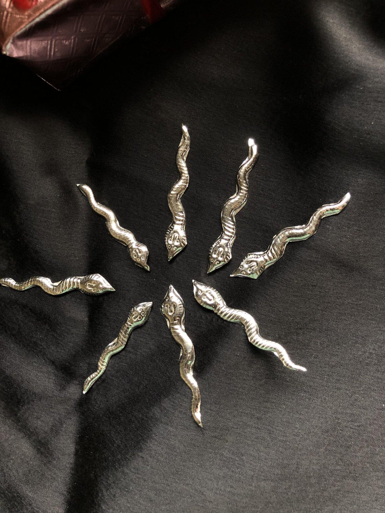 Silver Naag Devta Idol for Bhumi Pooja, Silver Naag, Saap, Snake statue for bhumipujan view 4