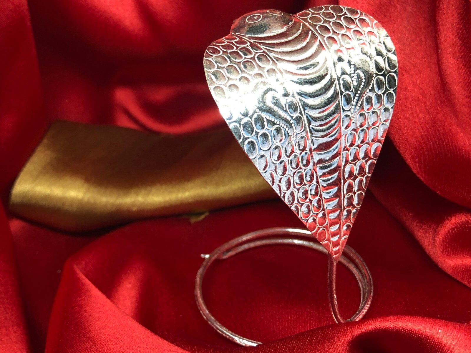 Silver Naag Devta Idol for Pooja, Silver Naag for Shivling, Saap, Snake statue for Shivlinga view 5