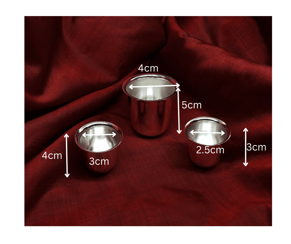 Silver Plate / thali and Glass for daily Puja Bhog view 3