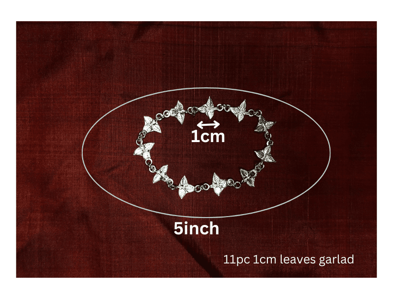 Adjustable Pure Silver Bel patra /Belpata /Bilva Leaves / Pathram Leaves Garland/Mala for Shiva Puja view 3