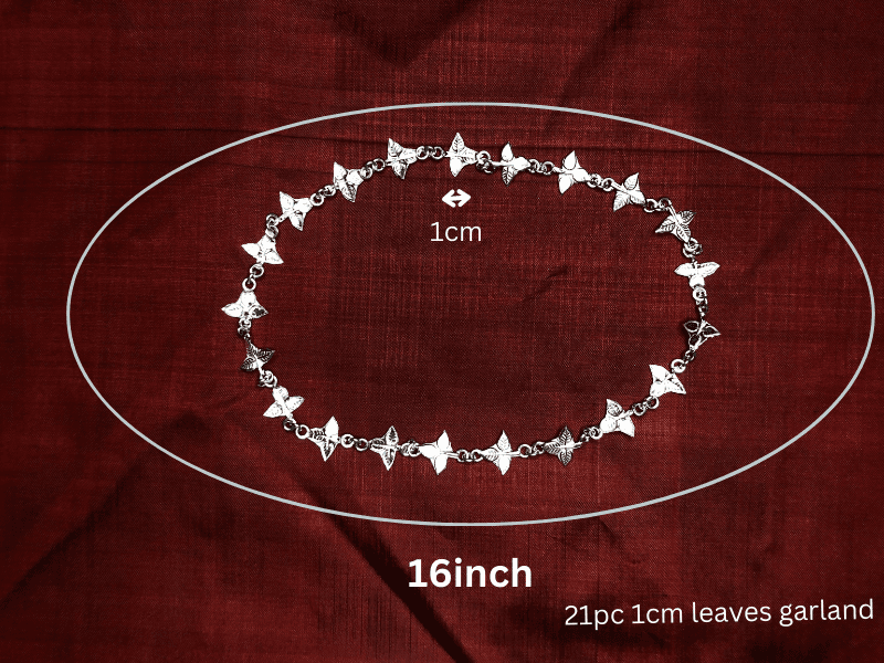 Adjustable Pure Silver Bel patra /Belpata /Bilva Leaves / Pathram Leaves Garland/Mala for Shiva Puja view 4