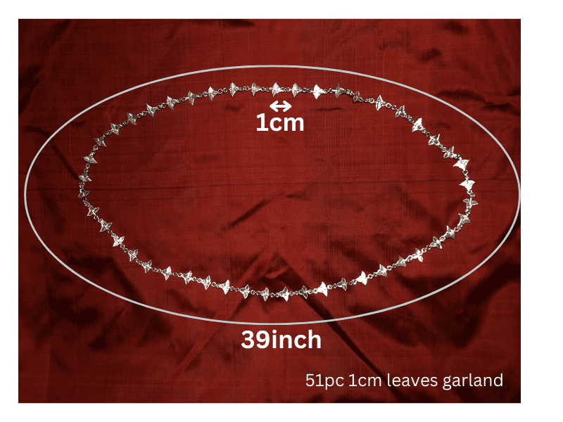 Adjustable Pure Silver Bel patra /Belpata /Bilva Leaves / Pathram Leaves Garland/Mala for Shiva Puja view 5