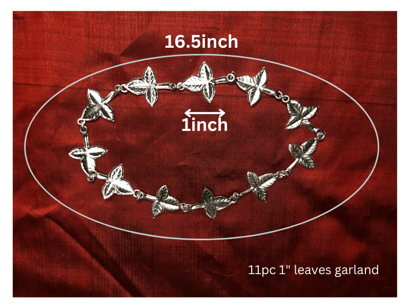 Adjustable Pure Silver Bel patra /Belpata /Bilva Leaves / Pathram Leaves Garland/Mala for Shiva Puja view 6