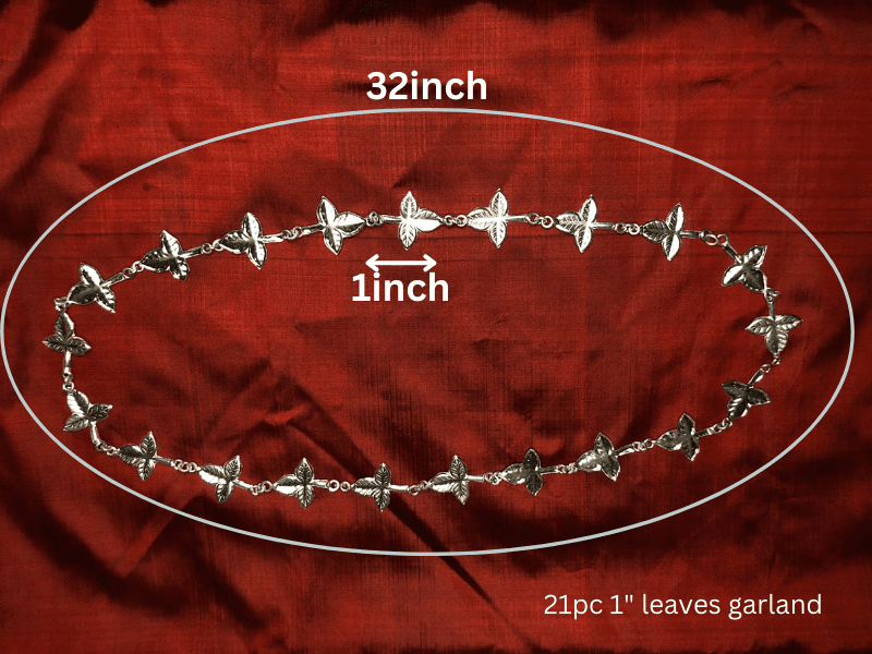 Adjustable Pure Silver Bel patra /Belpata /Bilva Leaves / Pathram Leaves Garland/Mala for Shiva Puja view 7