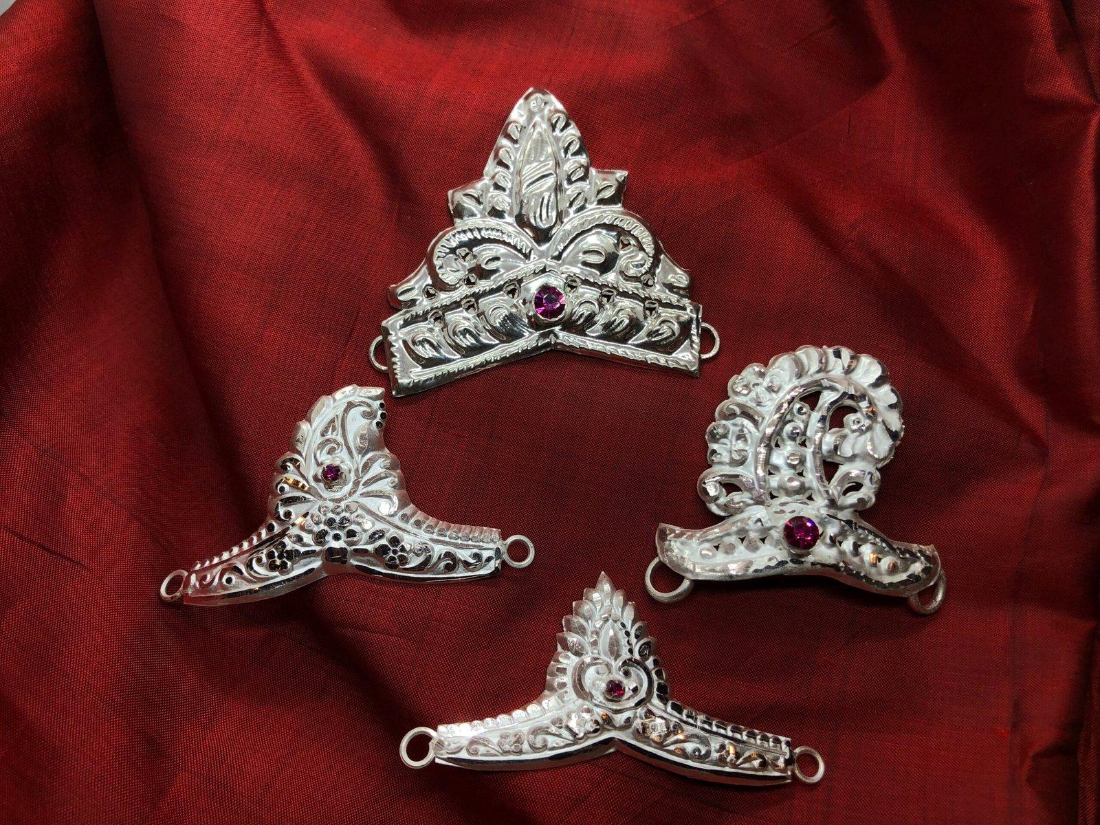 Gahenaz Silver 3inch Mukut / Crown for 5-6size Dev / Devi / God / Idols view 2