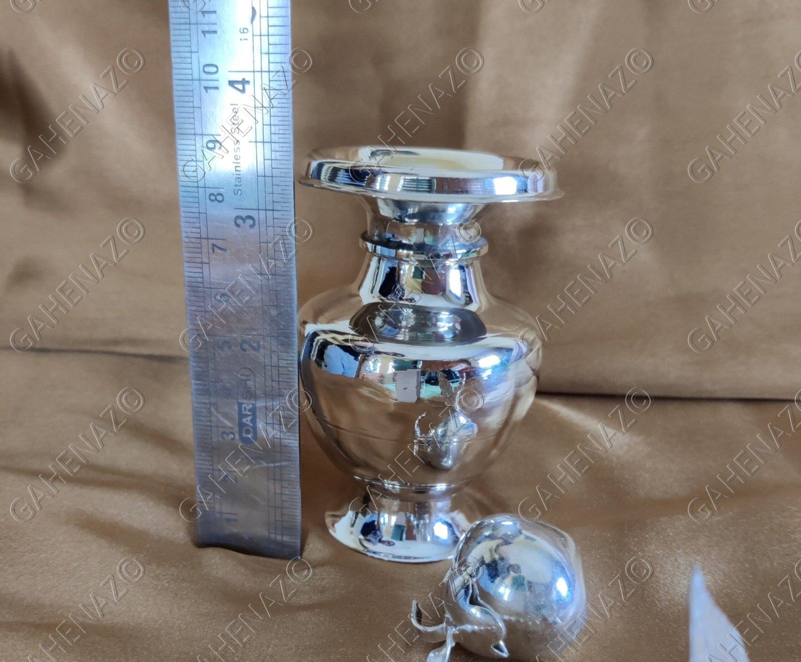 Gahenaz Silver Debi Ghot / Devi Ghot for Debi puja view 6