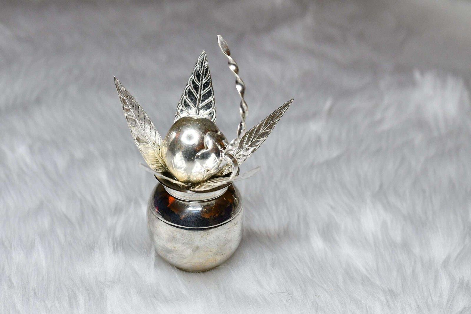 Gahenaz Silver Mango Leaf/ Aamer Pallav/ Aampata view 3