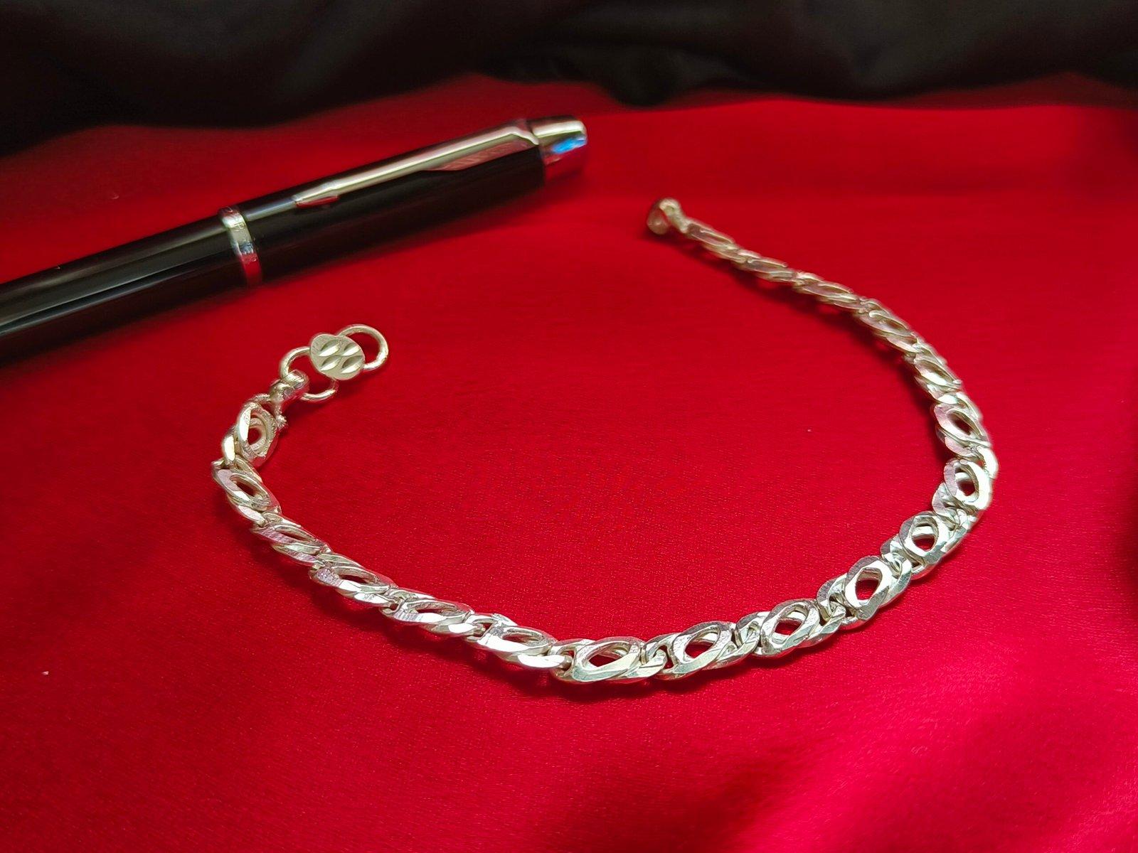 Gahenaz Silver O Bracelet for unisex view 2