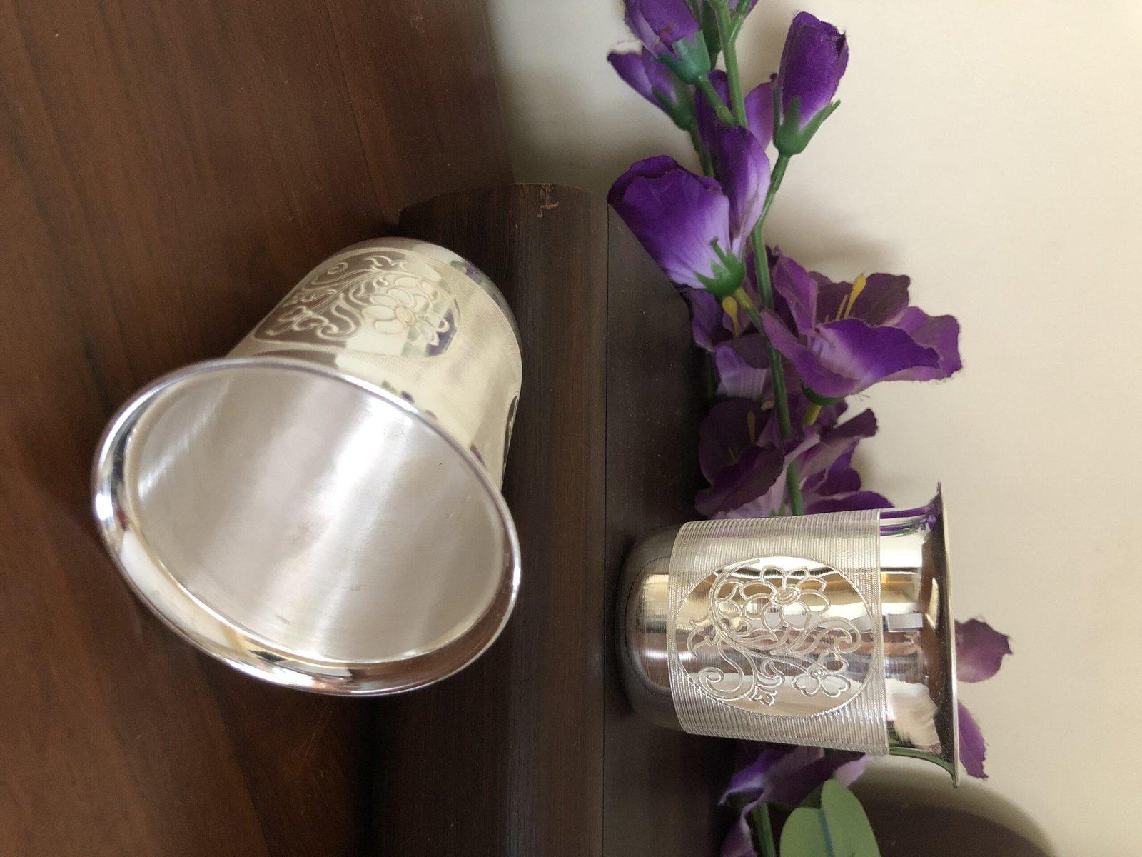 Gahenaz Silver Sparkling Glass 3inch view 2