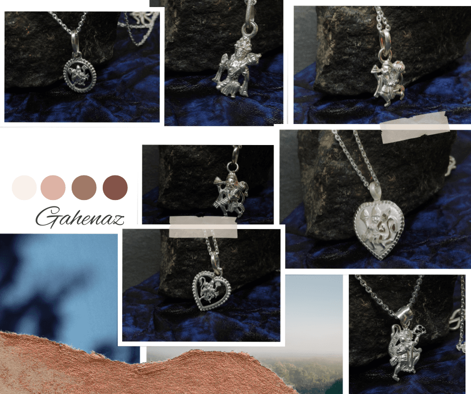 Idol Pendant Hanuman/Bajrangbali with chian view 1