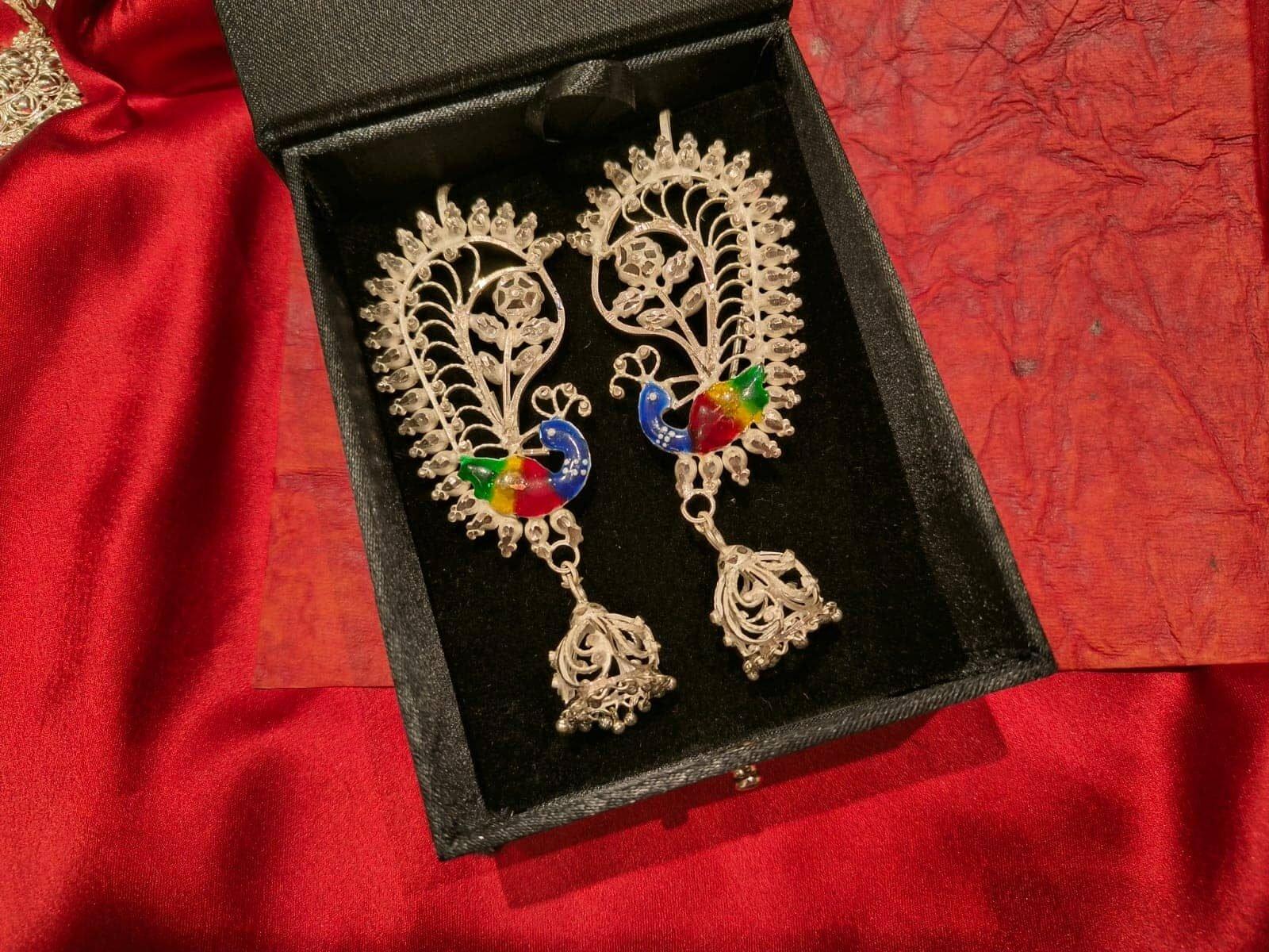 Meena Peacock Kaan Earring view 2