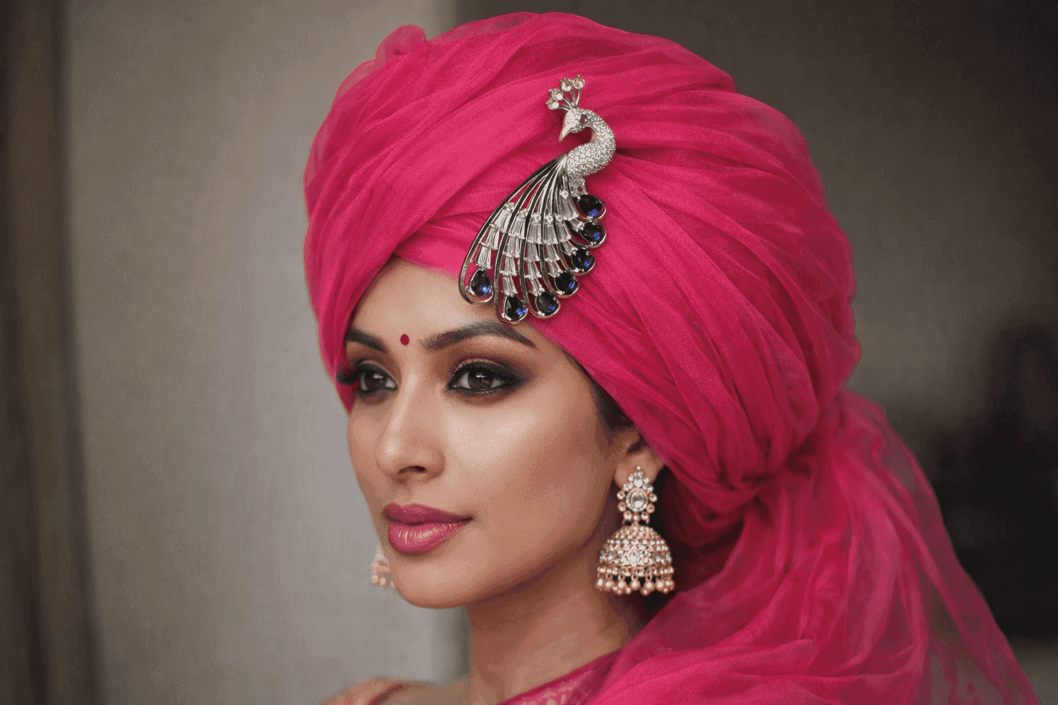 Saree Pin Peacock view 2