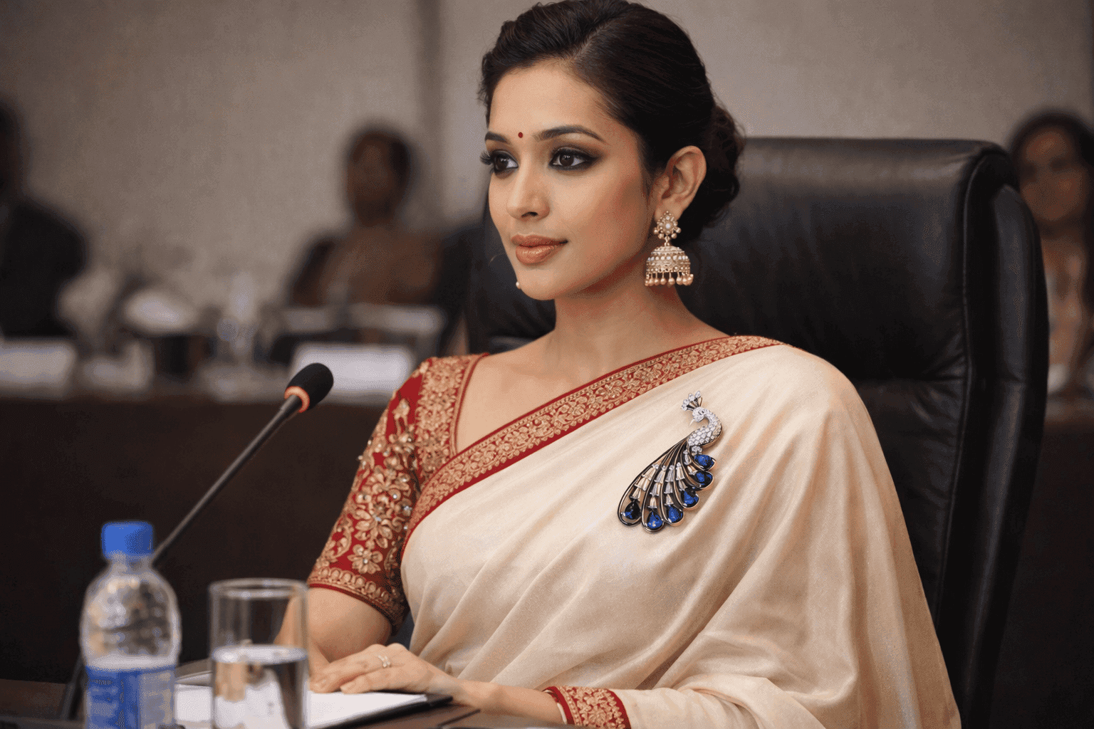 Saree Pin Peacock view 3