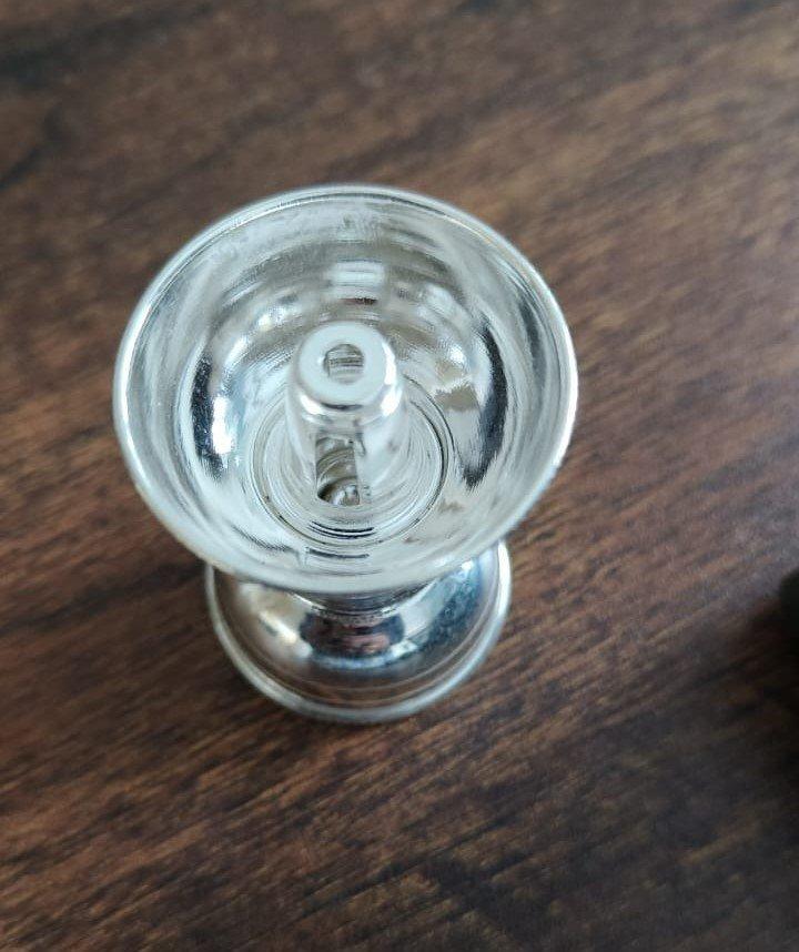 Silver Akhand Diya Round/Pradip view 2