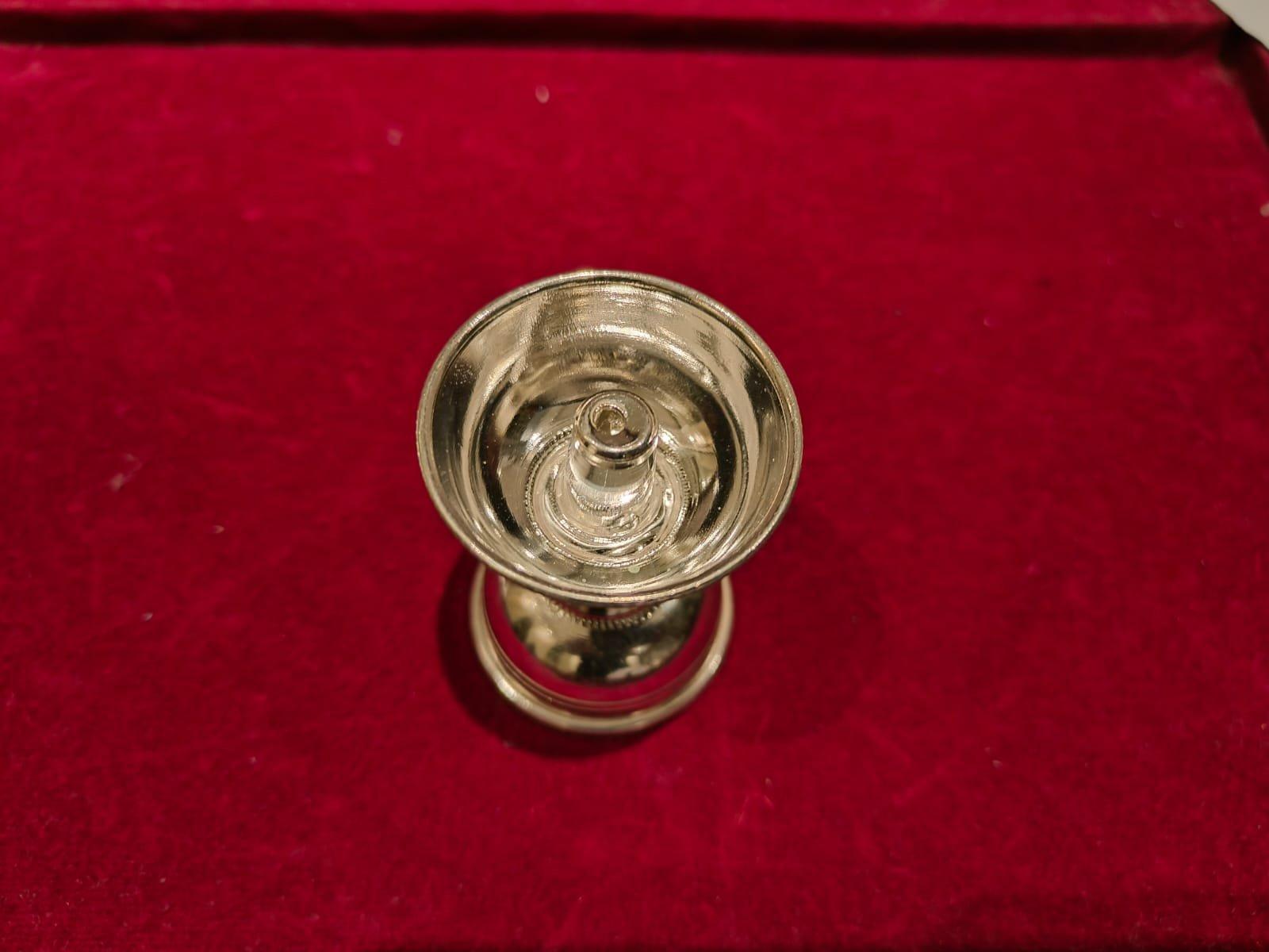 Silver Akhand Diya Round/Pradip view 4