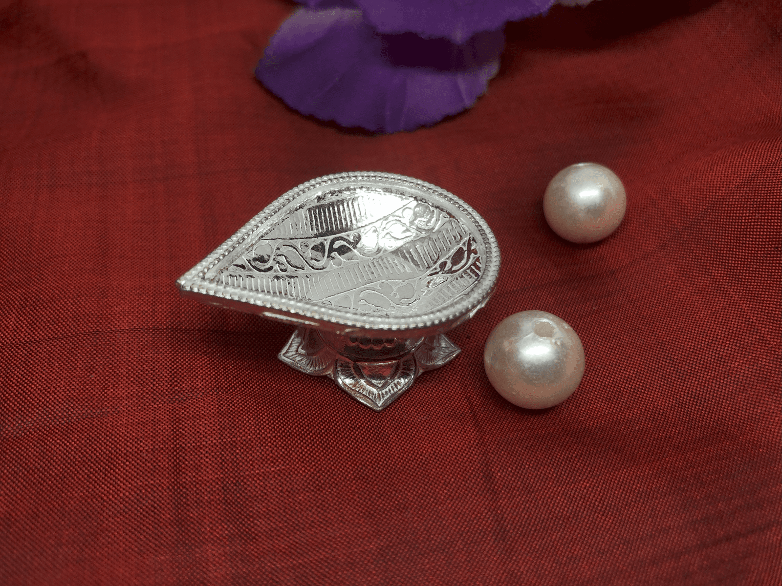 Stand Diya/Pradip with Swastik view 4