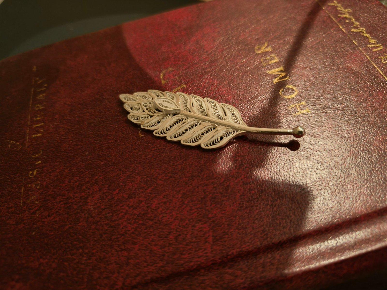Unique Silver Feather Bookmark view 4